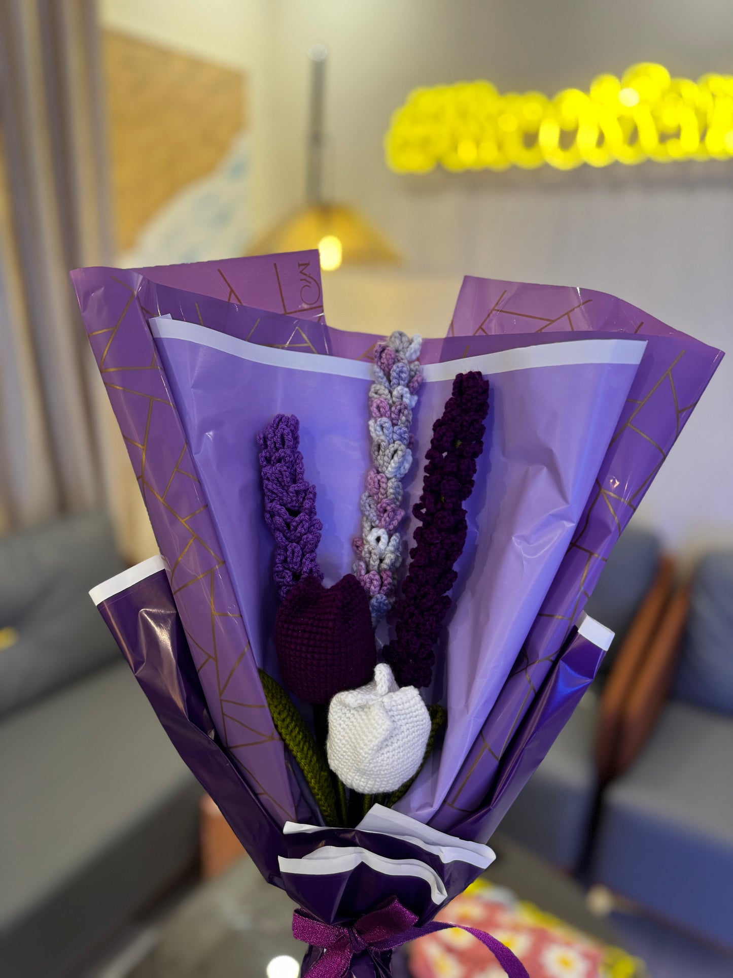 Everlasting Lavender β Crochet Flower Bouquet