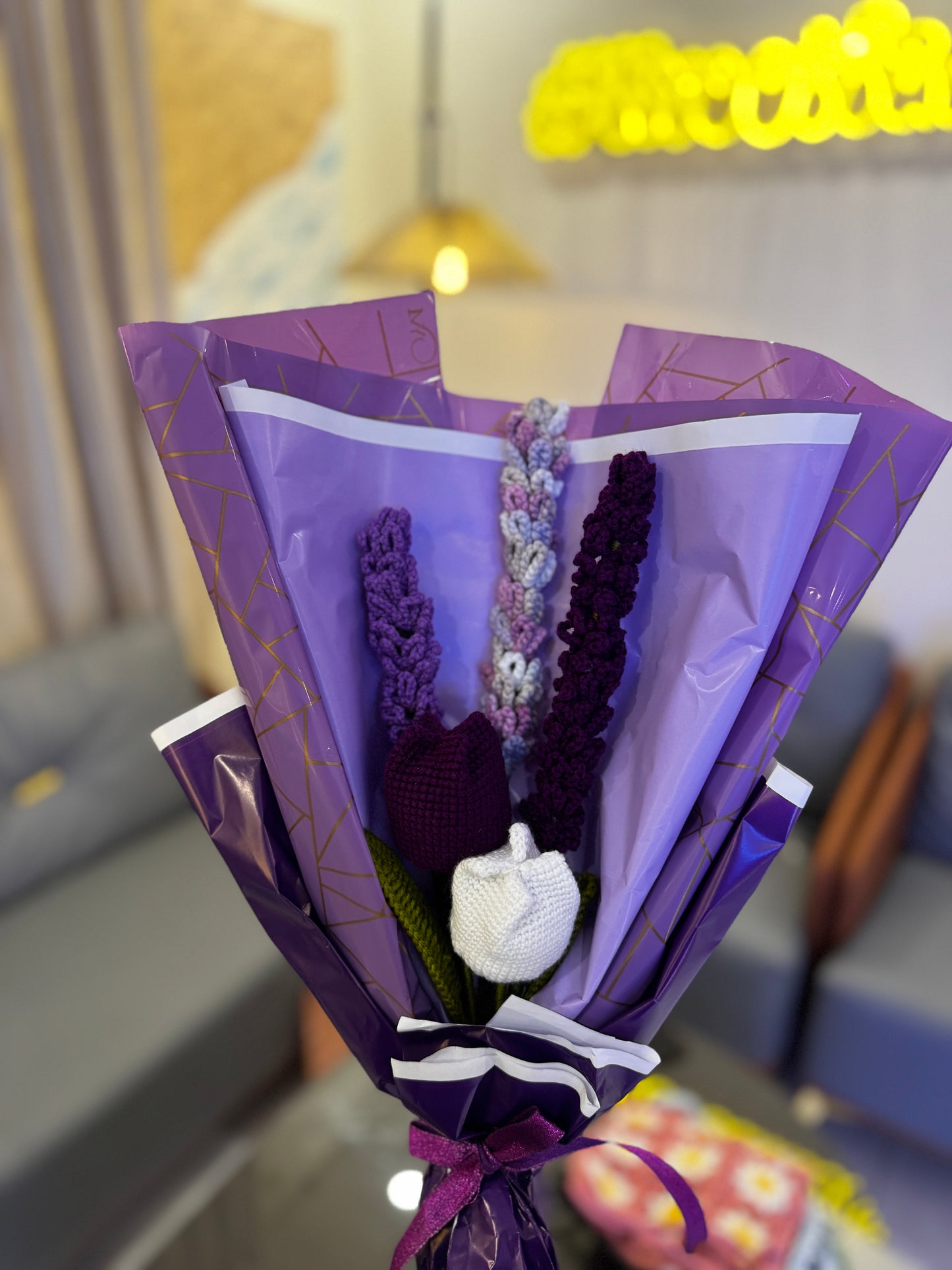 Everlasting Lavender β Crochet Flower Bouquet