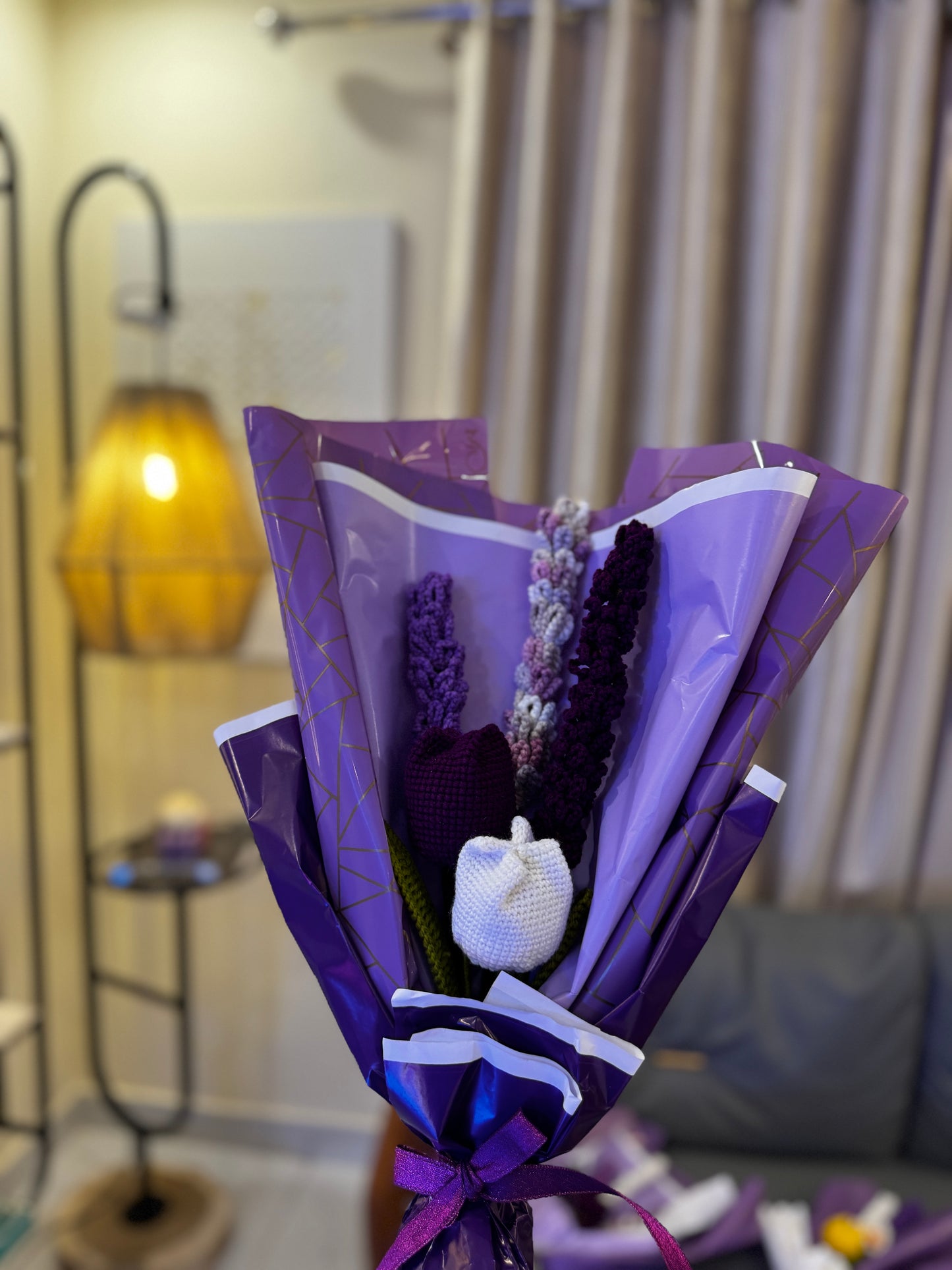 Everlasting Lavender β Crochet Flower Bouquet