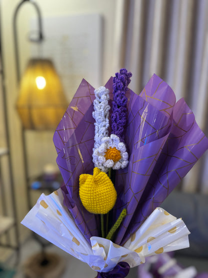 Lavender & Tulip Crochet Bouquet
