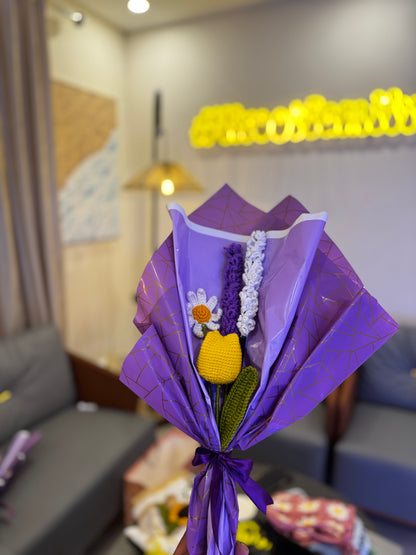 Lavender & Tulip Crochet Bouquet