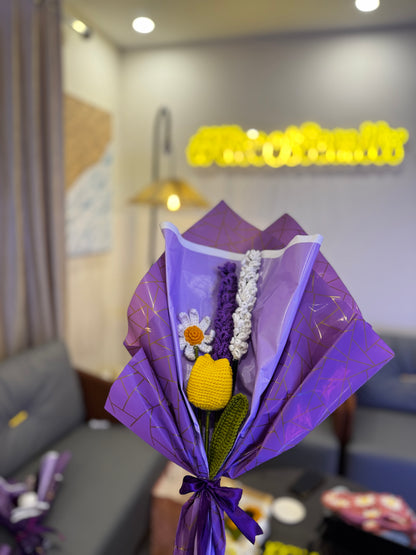 Lavender & Tulip Crochet Bouquet