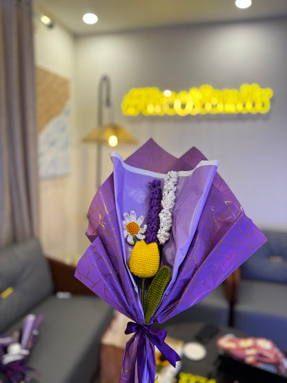 Lavender & Tulip Crochet Bouquet