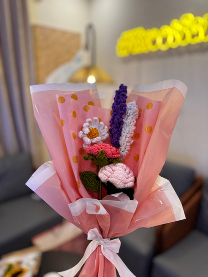 Forever Roses – Crochet Pink Rose Bouquet