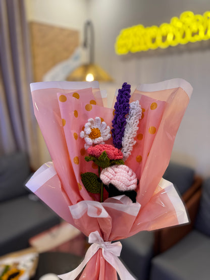 Forever Roses – Crochet Pink Rose Bouquet