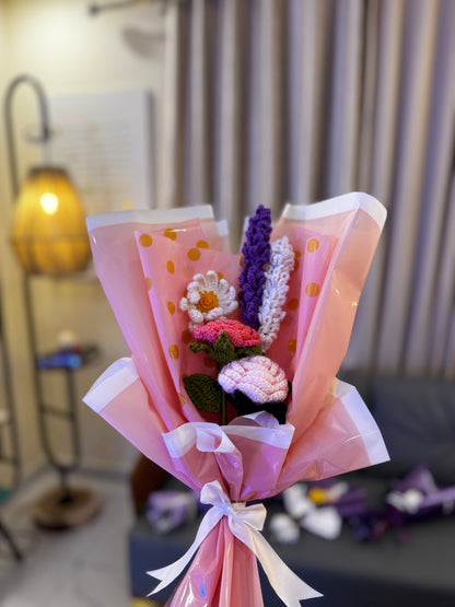 Forever Roses – Crochet Pink Rose Bouquet