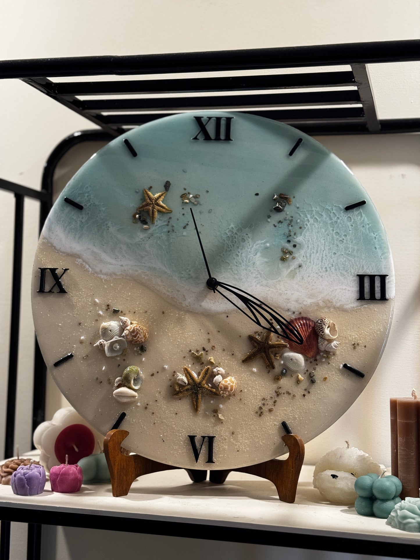 Seashell - Resin Art Clock