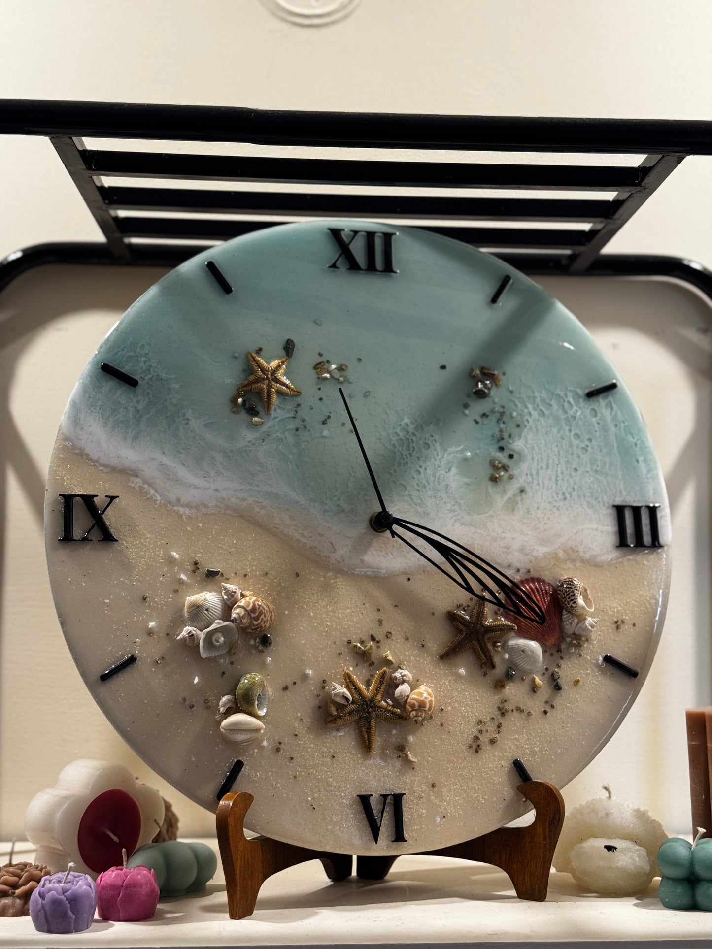 Seashell - Resin Art Clock