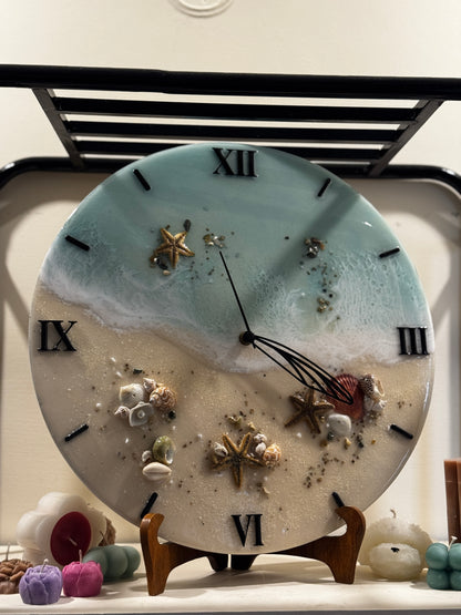 Seashell - Resin Art Clock