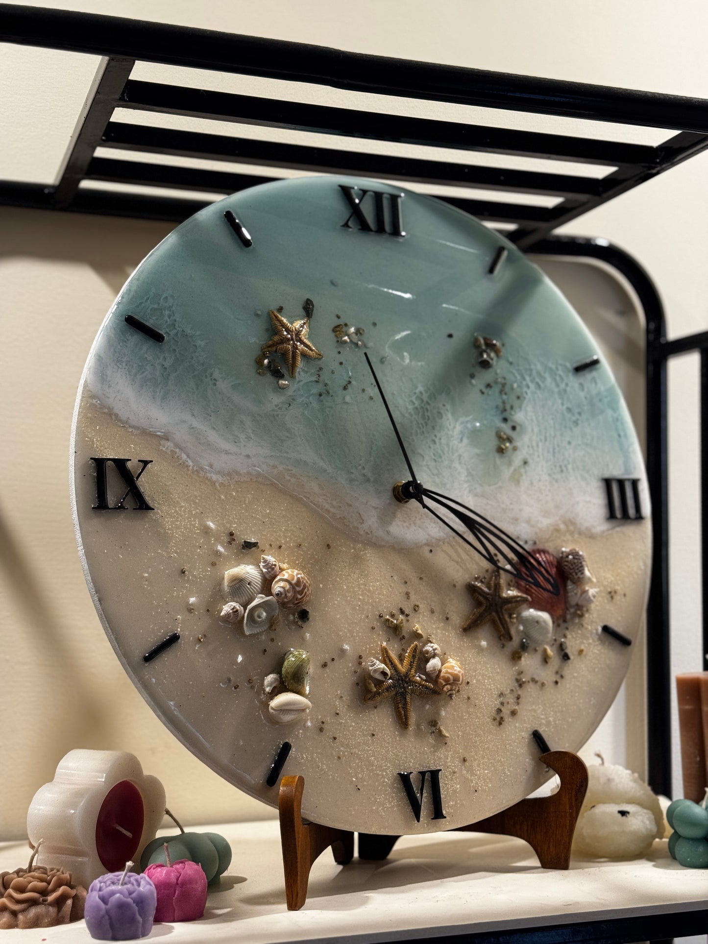 Seashell - Resin Art Clock