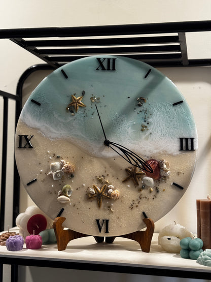 Seashell - Resin Art Clock